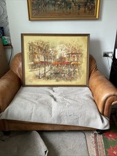 John Bampfield Oil On Canvas French Street Market Impressionist Signed By Artist