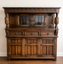 Carved Oak Court Cupboard By