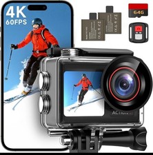 syndesmos Action Camera 4K 60FPS 40M Ultra HD Underwater Camera 30MP EIS Anti...