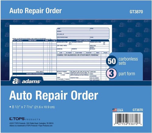 Auto repair order forms - auto,