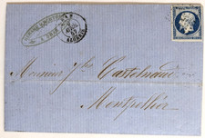 Oran, French Algeria--Montpellier, FR/Business mail/20-Centimes FR/4/9/1857