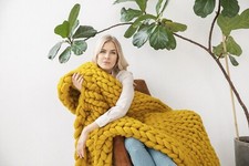 Chunky Knit Blanket 100%