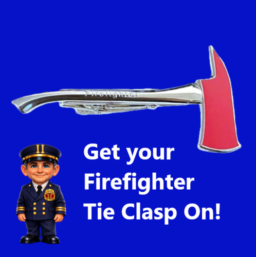 Firefighter axe tie clasp - firefighter,