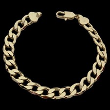 Mens Curb Bracelet ,9ct Gold