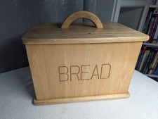 Rustic Farmhouse Bread Bin Wooden With Lid CB28