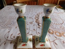 Pastimes porcelain candle sticks Victorian revival