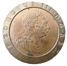 RARE - 1797 - George III - "Cartwheel" Two Pence - Great Condition LOT: 0911-036