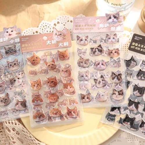 Cat head stickers - cat,