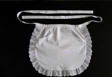 WHITE WAITRESS KITCHEN COOKING MAID HALLOWEEN HALF PINNY APRON WITH POCKET