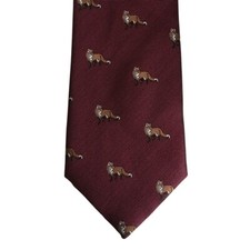 Men's Fox Style Pattern Red Tie