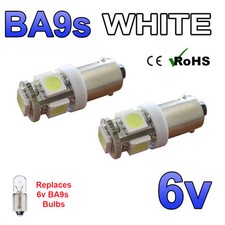 2 x White 6v LED Side Light