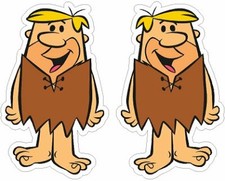 BARNEY RUBBLE CARTOONS ETC Motorsport Vintage Car Sticker 150mm x2