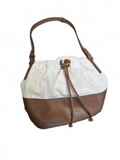 Reiss leather & canvas bucket