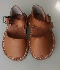 Boys Spanish Bow Shoes  Leather Brown S'avarca De Menorca Authenthica Pell Size1