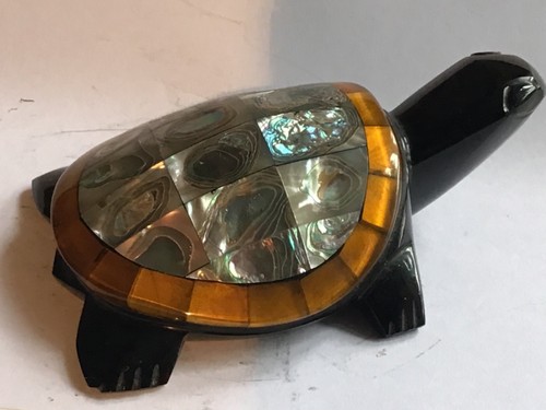 Black glass turtle ornament - glass, /
