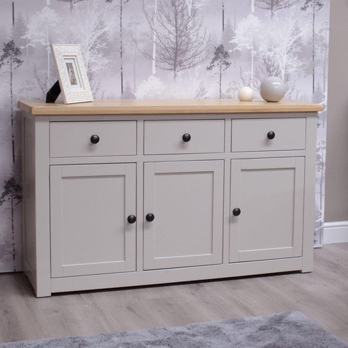 Grey painted large sideboard - painted,