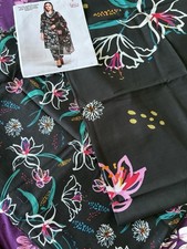 Unstitched Kinza Fabric Khaddar 3piece suit in black with colourful Floral Print