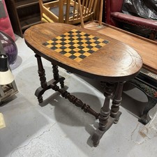 Victorian Walnut Chess Table - Chess Board Gaming Table