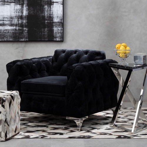 Madina black velvet - black,