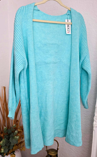 Aly blue knit teddy bear - aly,