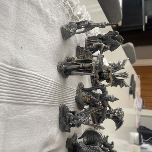 Pewter and crystal figurines - pewter,