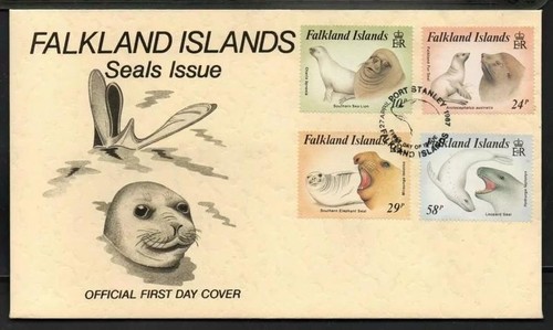 Falkland islands 1987 seals - islands,