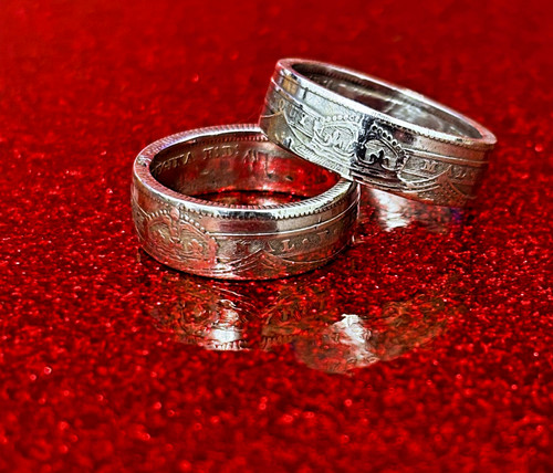 Stirling silver coin ring - silver,