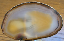 Yellow / brown Agate slice polished stone