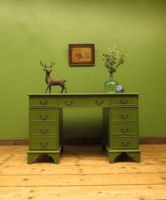 Green Pedestal Desk in three parts