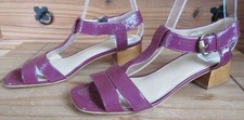 🌸 CARVELA RASPBERRY PATENT LEATHER STAPPY OPEN TOE BLOCK HEEL SHOES UK 5 🌸