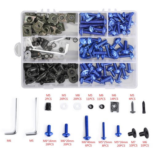 Blue fairing bolts screws kit - bolts,