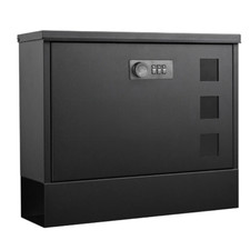 Personalised Black Large Letter Box Wall Mounted Post Box Combination Lock