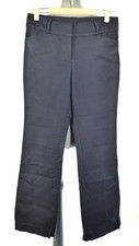 Ann Taylor CURVY Trousers Pants Navy Blue Straight Pencil Pockets Stretch UK 10