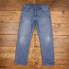 Levis 569 Jeans 34x33 Blue Relaxed Straight Light Denim Distressed Red Tab