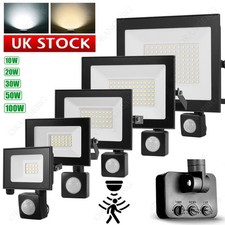 LED Floodlight With PIR Motion Sensor Outdoor Garden Security Lights Waterproof