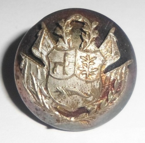 Peru old military button two - military,