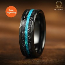 Wedding Ring With Opal for Men