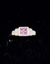 Pink Sapphire And Diamond Engagement Ring RRP £650