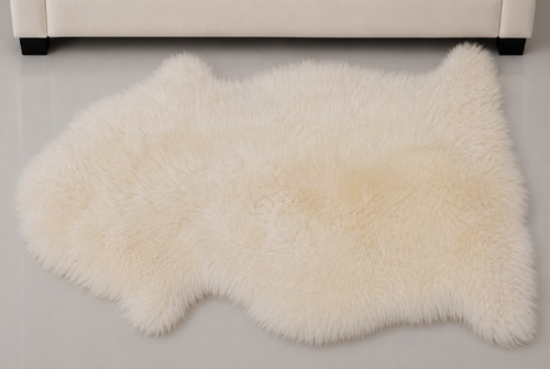 Genuine ivory sheepskin - sheepskin, rug
