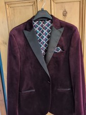 Next Occasion Mens Velvet Dinner Jacket Size 44r Slim Fit
