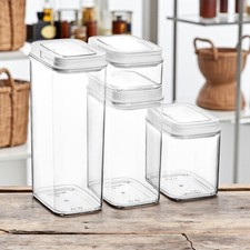 Food Storage Containers 4 Pack Mixed Size Plastic Kitchen Organisers Leakproof