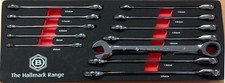Britool Hallmark 12 piece Ratchet Combination Spanner Set in Foam Tray BHRWSET12