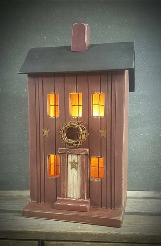 Primitive wooden saltbox - primitive,