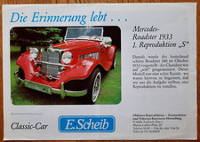 E. SCHEIB CLASSIC CAR OLDTIMER car brochure from Germany. 1933 Mercedes Roadster