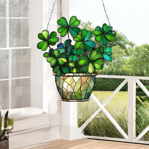 Clover flowers pot - pot, suncatcher