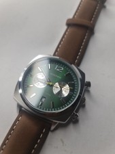 Sekonda Aviator Chronograph Men's Quartz Watch, 40mm Case, Leather Strap New