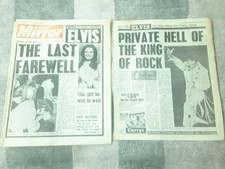 DAILY MIRROR, 1977, FEATURING ELVIS PRESLEY DEATH.