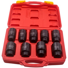 AXLE NUT SOCKET SET 9pc 1/2 inch Deep Drive *29*30*31*32*33*34*35*36*38mm Impact
