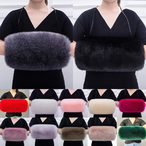 Imitation fox fur muff - imitation,