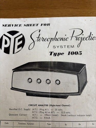 Pye type 1005 - 1005, stereo
